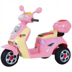 HomCom Triciclo Moto Eléctrica Correpasillos 6V Rosa