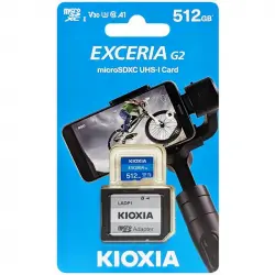 Kioxia Exceria G2 MicroSDHC 512GB UHS-III U3 A1 V30 Clase 10 + Adaptador SD