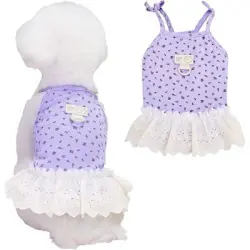 UAMLY Vestido de encaje para perro - Violeta XL
