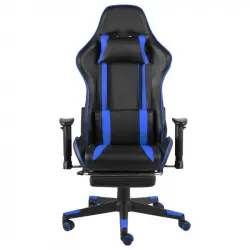 VidaXL Power Silla Gaming con Reposapiés Inclinable Azul