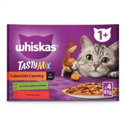 Whiskas Tasty Mix Colección County Comida húmeda en Salsa para Gatos, 52x85 gr