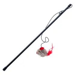 Caña para gatos Ratón con sonido  - 1 unidad; aprox. 50 cm de longitud