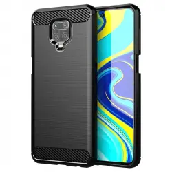 Max Power Digital Funda Fibra De Carbono Para Xiaomi Redmi Note 9 Pro Antigolpes Silicona Negra