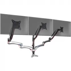 Duronic DM653 Soporte Doble Brazo Giratorio Inclinable 3 Monitores 15"-27" VESA 100x100 Máx. 8Kg