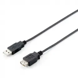 Equip Cable USB 2.0 AM/AH Alargador Macho/Hembra 3m Negro