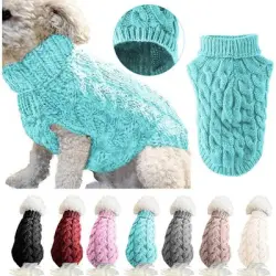 MCBOSON Jersey de punto de cuello alto de invierno, abrigo cálido - Una pieza