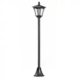 Outsunny Farola Solar Para Jardín Con Panel Solar 18x18x160 Cm Negro