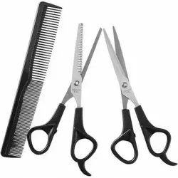 Pawffee Juego de 3 tijeras peluquería profesionales peine acero inoxidable - 1 pieza
