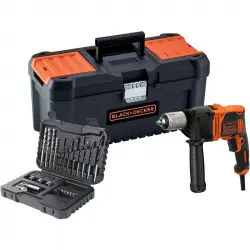 Black & Decker BEH850KA32-QS Taladro Percutor 850W con 32 Accesorios y Caja de Herramientas