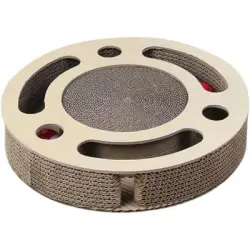HausPets Rascador de cartón para gatos con pista para bolas - Artículo 1