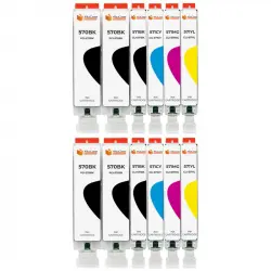 Pccom Essential Canon Pgi570xl/cli571xl Cartucho Tinta Compatible Negro/cian/magenta/amarillo Pack 12