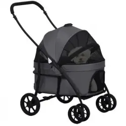 Carrito Para Perros De Tela Oxford Acero 81x68x98,5 Cm-pawhut. Gris