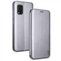 Cool Funda Flip Cover Elegance Plata para Xiaomi Mi 10 Lite