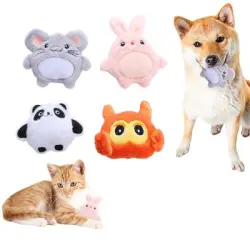 IntiMeg s ruidosos para gatos: ratón, conejo, panda, búho - Paquete de cuatro