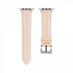 Nueboo Correa de Cuero Rosa Dorado para Apple Watch 42/44mm