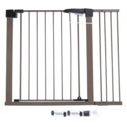 TIAKI barrera para perros marrón con panel lateral - 78 x 77 a 103 cm (Al x An)