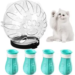 UAMLY Máscara para la cabeza y cubrepiés con diseño de gato espacial - azul