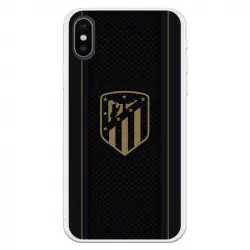 Funda Licencia Oficial Atlético de Madrid Escudo Dorado Fondo Negro para iPhone X