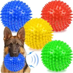 HausPets Pelotas grandes con sonido de 12 cm – Para masticadores agresivos - 4 bolas, 12 cm