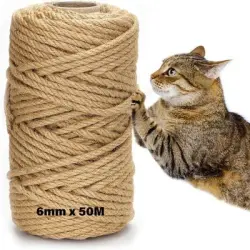 MCBOSON Cuerda de sisal para rascador de gatos, 6 mm x 50 m - 1 pieza 50M