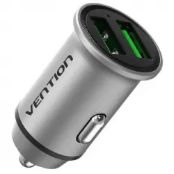 Vention FFAH0 Cargador de Coche 2xUSB 30W Gris