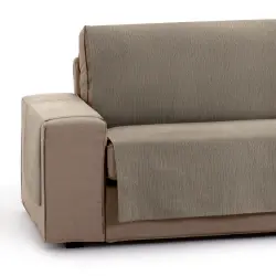 Vipalia Protector Funda Sofa. Cubresofa. Chenilla Lisa. Diseño Elite. Color Vison. 3 Plazas