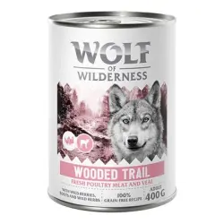 Wolf of Wilderness Expedition 6 x 400 g - Wooded Trails - Ave con ternera