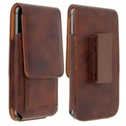Avizar Funda Vertical de Piel Marrón para Smartphones 150x75mm
