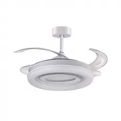 Bel Air Tebe Ventilador de Techo con Luz y Mando a Distancia 130W 130cm 4 Aspas Retráctiles Blanco