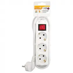 Garza Basic Power Regleta 3 Tomas con Interruptor y Cable 3m Blanco