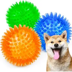 HausPets Juego de 3 pelotas chirriantes para perros pequeños – Goma TPR - Naranja