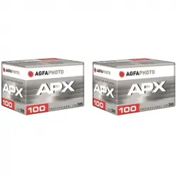 AgfaPhoto APX 100 Professional Pack 2 Carretes Película Blanco/Negro 35mm 36 Exposiciones
