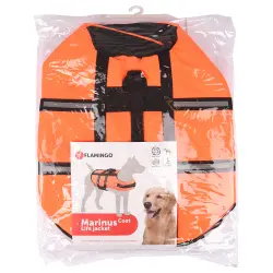 Chaleco salvavidas Flamingo, naranja para perros - Talla L: aprox. 40 cm de largo de espalda