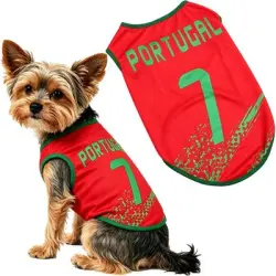 HausPets Camiseta de fútbol para perros - Portugal - Portugal-2XL