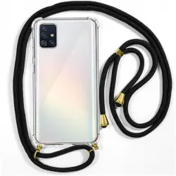 Cool Funda Negra con Cordón Liso para Samsung Galaxy A51