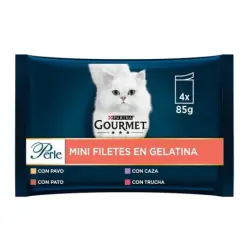 Gourmet Perle Mini Filetes en Gelatina Comida Húmeda para Gatos Surtido, 48 x 85 gr