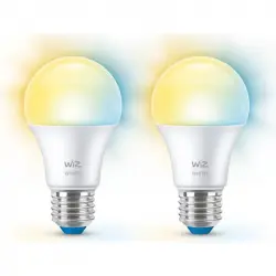 WiZ-Bombilla LED Inteligente 2un WiFi 8W E27 Luz Cálida Eegulable