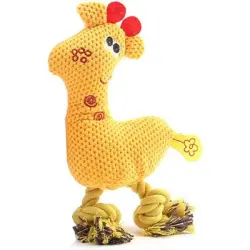 ZooVenture Perro de juguete con forma de ciervo rojo y silbato - Color: Amarillo