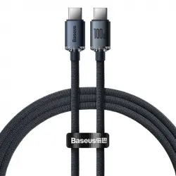 Baseus Crystal Shine Cable Trenzado USB-C a USB-C 100W 1.2m Negro