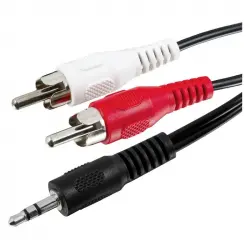 Goobay Cable de Audio Jack 3.5mm a 2xRCA Macho/Macho 15m Negro