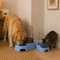 Leeby Tolva Dispensadora de Comida Color Azul para perros y gatos - 3.5 l