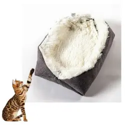ZooVenture Cesta plegable para gatos y perros, 2 usos - 2 usos - Blanco crema 60 x 50 cm