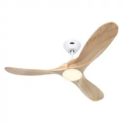 CasaFan Eco Genuino-L 122 MW-NT Ventilador de Techo con Luz y Mando a Distancia 17W 122cm Madera/Blanco
