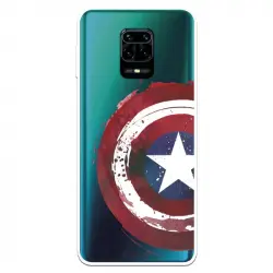 Funda Oficial de Marvel Capitán América Escudo Transparente para Xiaomi Redmi Note 9 Pro
