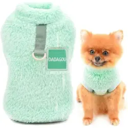 MCBOSON Jersey de forro polar Sherpa para perros, cuello alto con anilla D - Una pieza