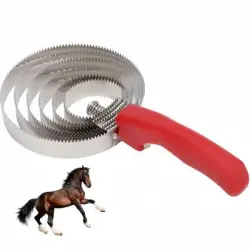 ZooVenture Cepillo para curry de caballo de acero inoxidable, cómodo y - 1 pieza