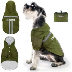 ZooVenture Impermeable para perro de color verde oscuro, talla M - Verde oscuro, talla M (23*19*2 cm)