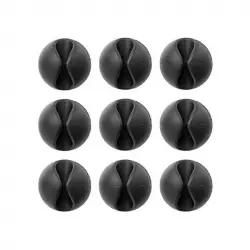 Bluelounge CableDrop Mini Pack 9 Organizadores de Cables Negros
