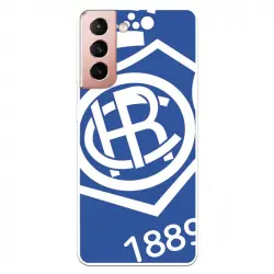 Funda Licencia Oficial Real Club Recreativo de Huelva Escudo Fondo Azul para Samsung Galaxy S21