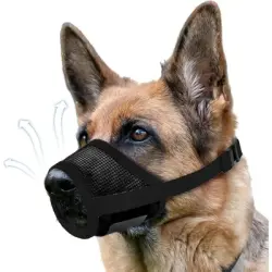 HausPets Bozal transpirable antiladridos - Talla grande, XL, negro - Una unidad
